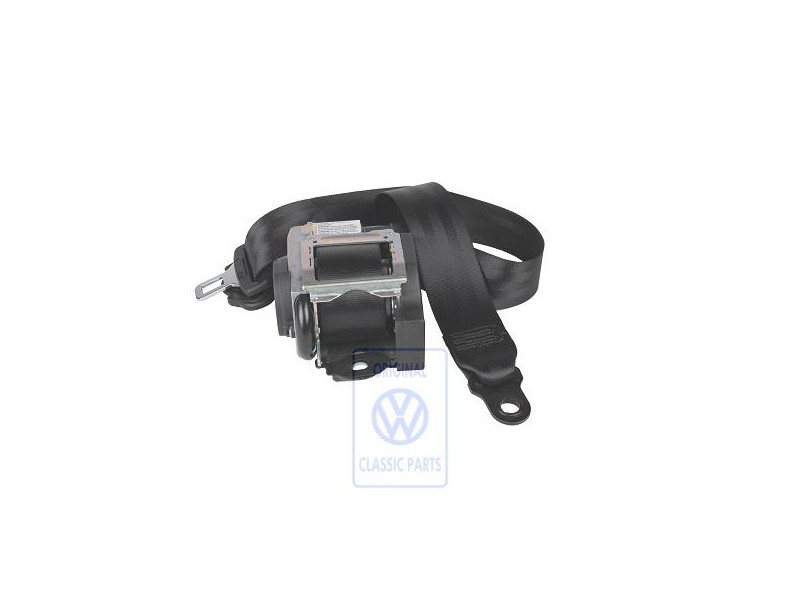 Original VW Three-Point Safety Belt Satin Black - 7D0857805D 01C