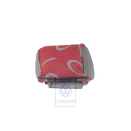 Original VW Head Restraint Cover (Cloth) Flannel Grey/Red - 7D0881921N HQS