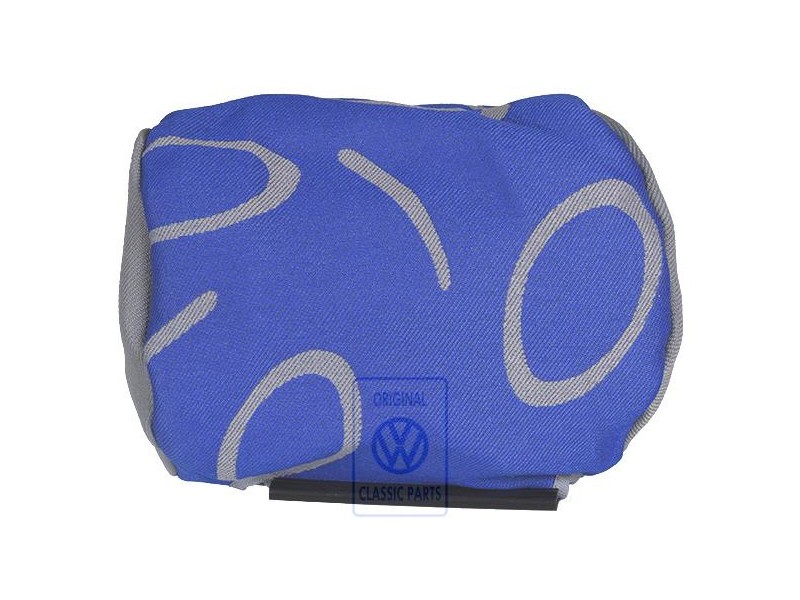 Original VW Head Restraint Cover (Cloth) Flannel Grey/Blue - 7D0881921N HQW