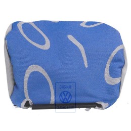 Original VW Head Restraint Cover (Cloth) Flannel Grey/Blue - 7D0881921P HQW