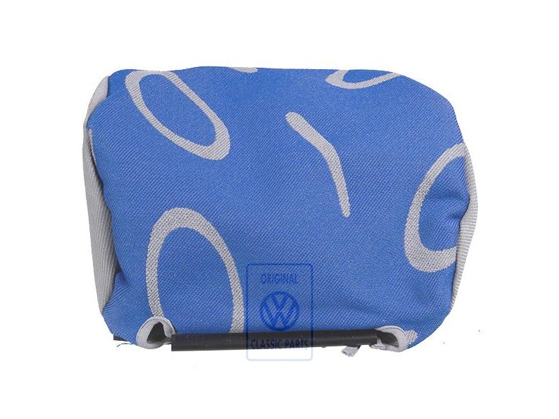 Original VW Head Restraint Cover (Cloth) Flannel Grey/Blue - 7D0881921P HQW