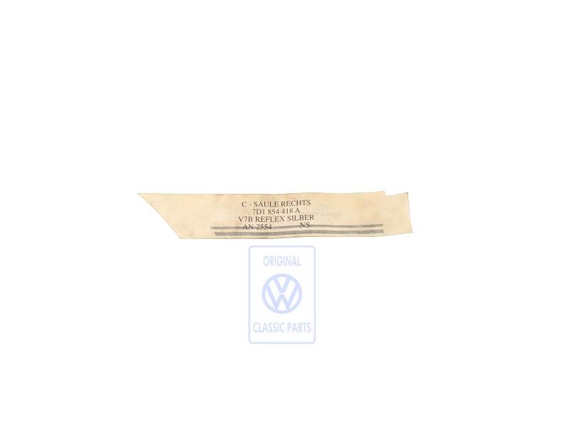 Original VW Decorative Film For C Pillar Reflex Silver - 7D1854418A V7B