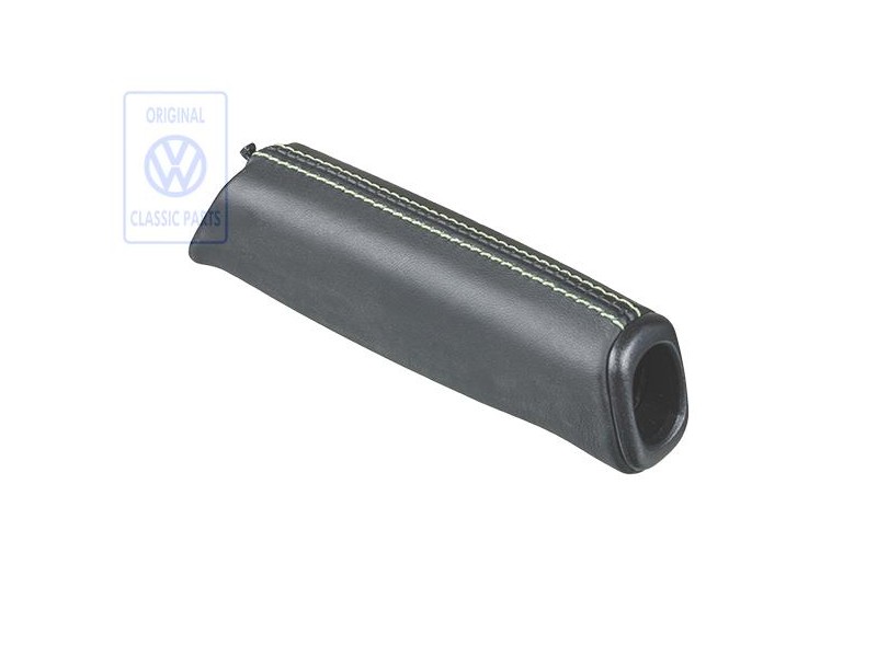 Original VW Handbrake Lever Grip (Leather) Black/Green - 7M0711327E GLE