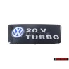 Original VW 20V TURBO Engine Cover Badge Emblem Black Chrome - 7M3103932