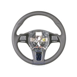 Original VW Mult.Steering Wheel (Leather) Black/Amber Brown - 7P6419091C ADJ
