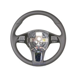 Original VW Mult.Steering Wheel (Leather) Black/Amber Brown - 7P6419091G ADJ