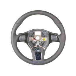 Original VW Mult.Steering Wheel (Leather) Black/Amber Brown - 7P6419091T ADJ