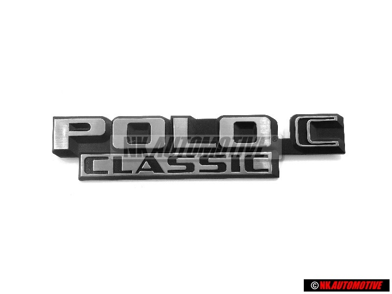 Original VW POLO C CLASSIC Rear Boot Badge Emblem Brushed Silver - 874853687C