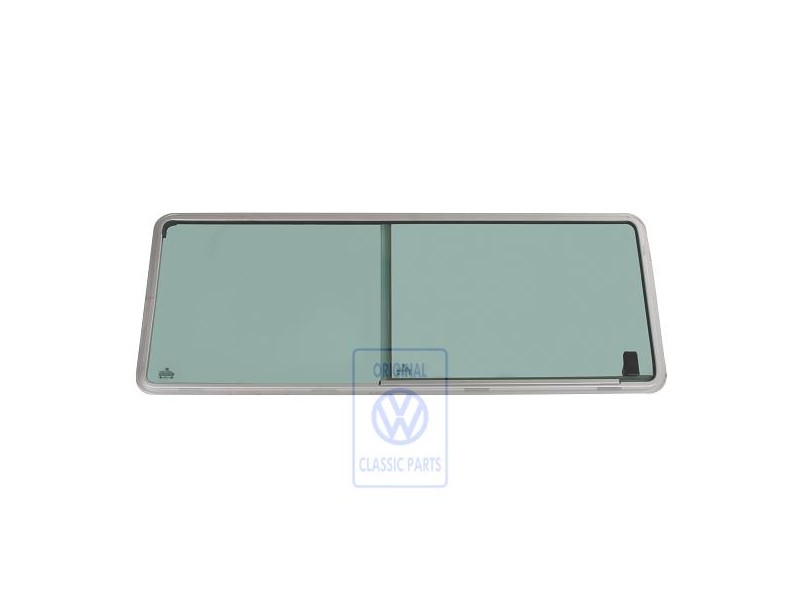 Original VW Complete Sliding Window Chrome Colored - 253847712C 908