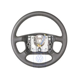 Original VW Steering Wheel Leather Black/Flannel Grey - 7D0419091AAKMY