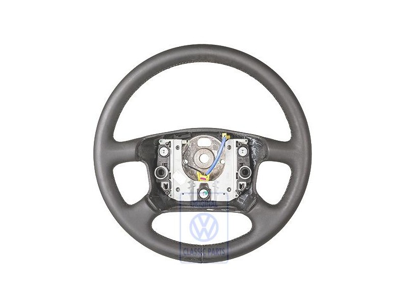 Original VW Steering Wheel Leather Black/Flannel Grey - 7D0419091AAKMY