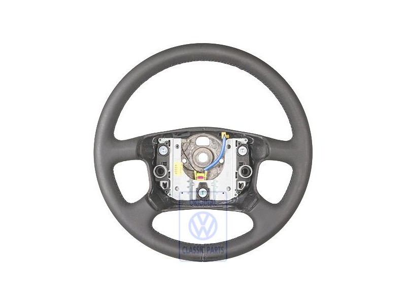 Original VW Steering Wheel Leather Black/Blue - 7D0419091AAPEQ