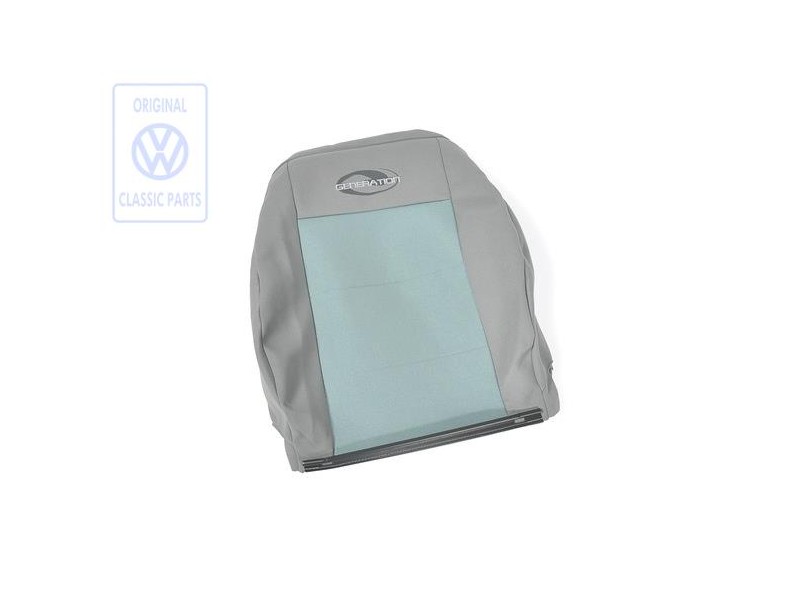 Original VW Backrest Cover Fabric Turquoise/Flannel Grey - 7D0881805ARMBN