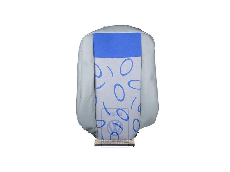 Original VW Backrest Cover Fabric Flannel Grey/Blue - 7D0883455ATHQU