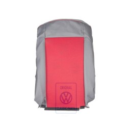 Original VW Backrest Cover Fabric Flannel Grey/Red - 7D0883455BFPAN