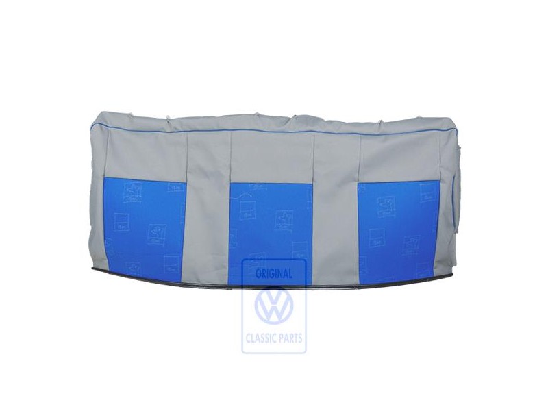 Original VW Backrest Cover Fabric Flannel Grey/Blue - 7D0885805ADPAH