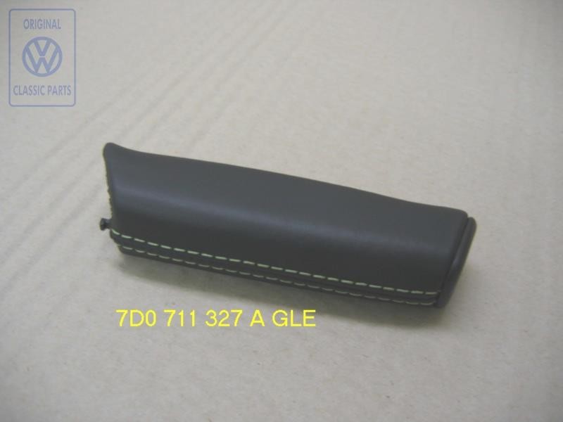 Original VW Handbrake Lever Grip Leather Black/Green - 7D0711327A GLE