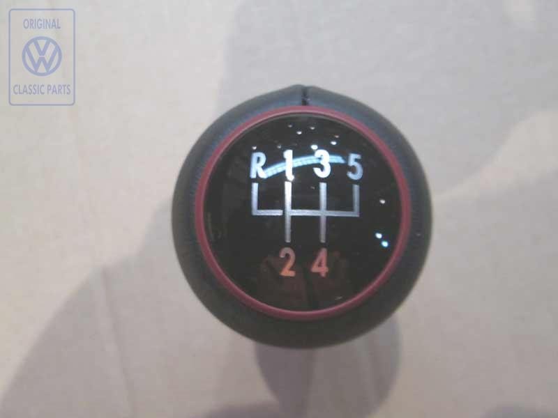 Original VW Gearstick Knob Black/Murano Red - 7D0711141 LSR