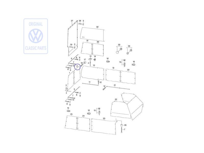 Original VW Curtain For Rear Window - 701070400E