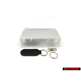Original VW R32 Leather Keychain Keyring Key Fob Black - 1J0860357