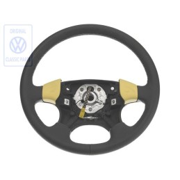 Original VW Steering Wheel Leather Satin Black/Yellow - 1H0419091ADEBT