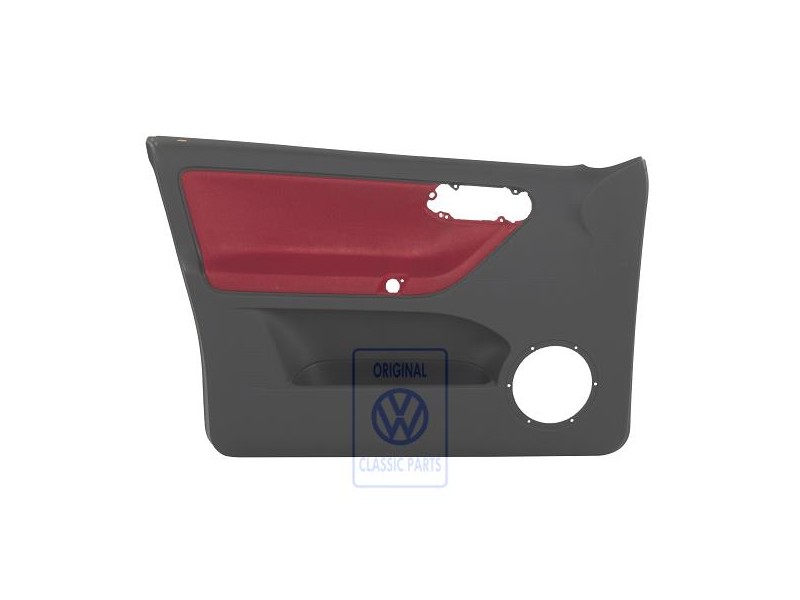 Original VW Door Panel Trim Cloth Flash Red/Off-Black - 6N4867011CNHLX
