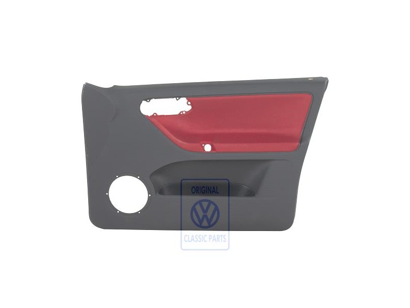 Original VW Door Panel Trim Cloth Flash Red/Off-Black - 6N4867012CNHLX