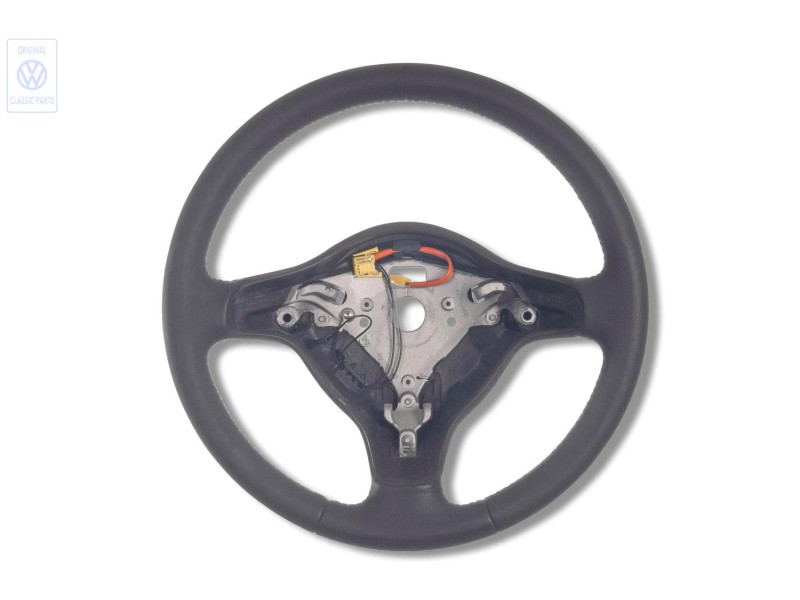 Original VW Steering Wheel Leather Black/Yellow - 6N0419091L HUW