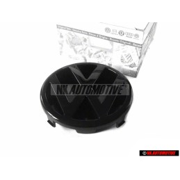 Original VW Front Grill Badge Emblem Black - 3B0853601A 01C