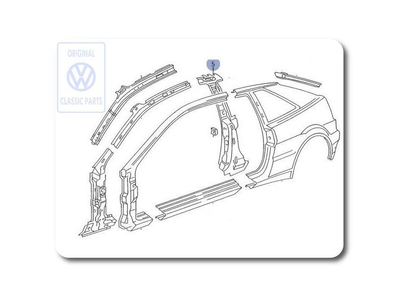 Original VW Reinforcement For B-Pillar - 535809611A