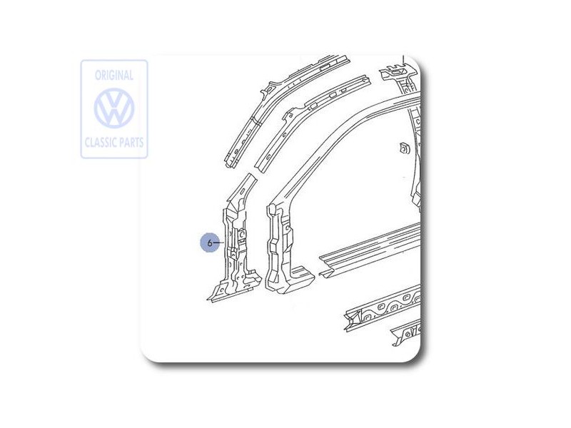 Original VW Reinforcement For A-Pillar - 535809621C