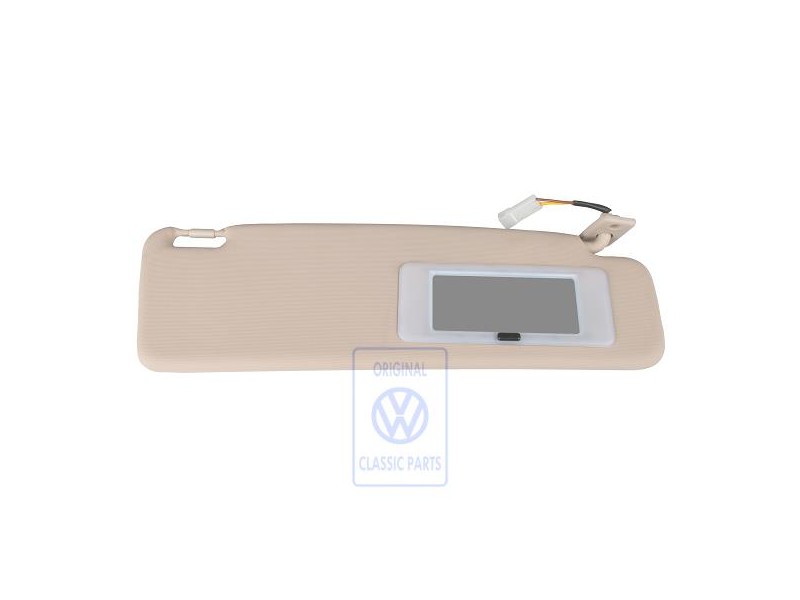 Original VW Sun Visor With Illuminated Mirror Light Beige - 535857552 8YJ