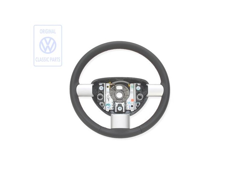 Original VW Steering Wheel Leather Black/Orange - 1C0419091BBNHL