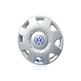Original VW Hub Cap Bright Silver/Blue/White - 1C0601147D HRN