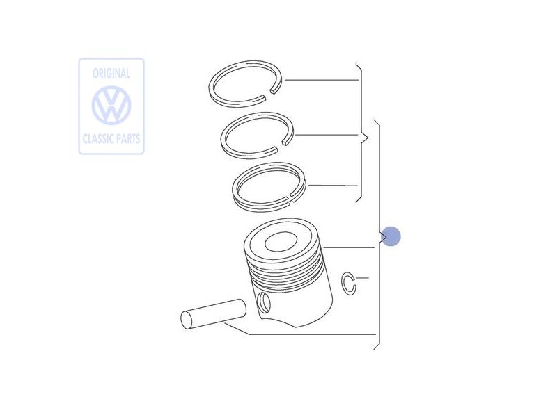Original VW Piston Complete - 027107065