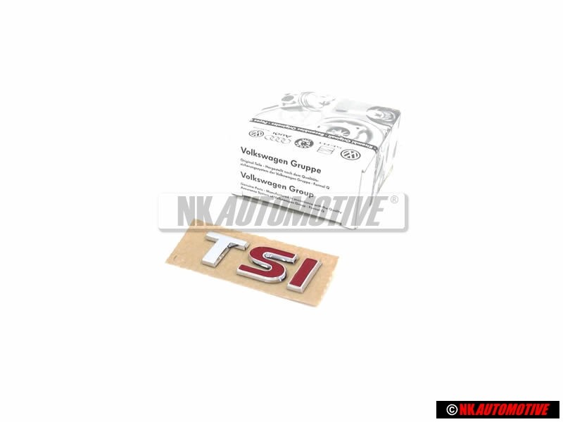 Original VW Rear Boot Badge Emblem TSI Chrome Red S Red I - 3AA853675A GQF