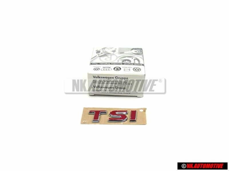 Original VW TSI Rear Boot Badge Emblem Red - 3AA853675C GQF