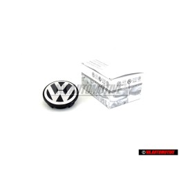 Original VW Alloy Wheel Centre Cap Satin Black High Chrome 65mm - 3B7601171 XRW