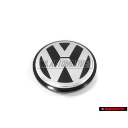 Original VW Alloy Wheel Centre Cap Satin Black High Chrome 65mm - 3B7601171 XRW