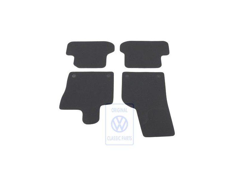 Original VW 1 Set Foot Mats Titanium Black/Black/Sioux - 5C1863011E AMQ