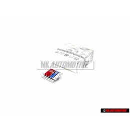 Original Audi RS2 Steering Wheel Badge Emblem Chrome Red Blue - 8A0419685C