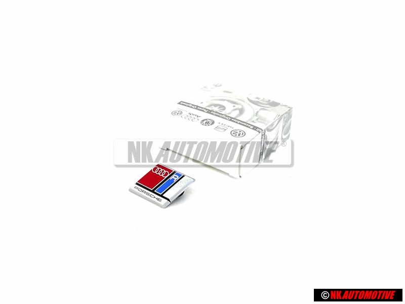 Original Audi RS2 Steering Wheel Badge Emblem Chrome Red Blue - 8A0419685C