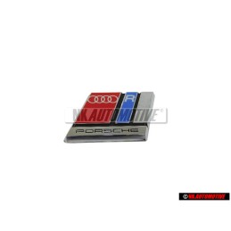 Original Audi RS2 Steering Wheel Badge Emblem Chrome Red Blue - 8A0419685C