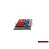 Original Audi RS2 Steering Wheel Badge Emblem Chrome Red Blue - 8A0419685C