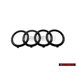 Original Audi Rings Front Grill Badge Emblem Black Glossy - 4K8853605 T94