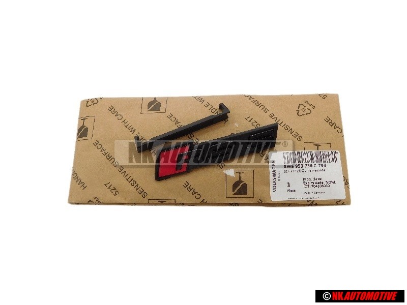 Original Audi RS5 Front Grill Badge Emblem Black Red - 8W6853736C T94