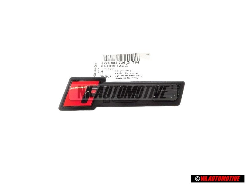 Original Audi RS5 Front Grill Badge Emblem Black Red - 8W6853736G T94