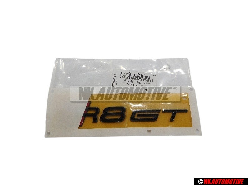 Original Audi R8 GT Rear Boot Badge Emblem Black Red - 4S0853741 T94
