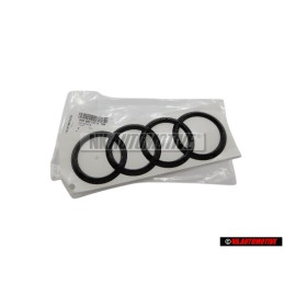 Original Audi Rings Rear Boot Badge Emblem Black Glossy - 4H0853742H T94
