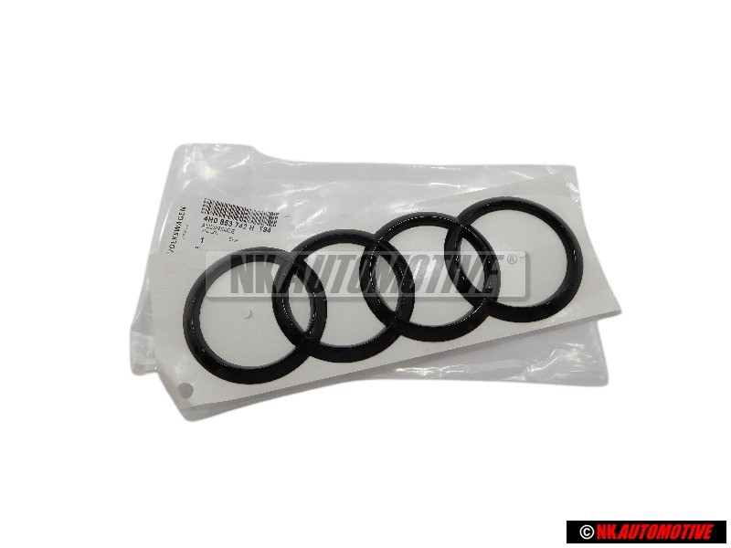 Original Audi Rings Rear Boot Badge Emblem Black Glossy - 4H0853742H T94